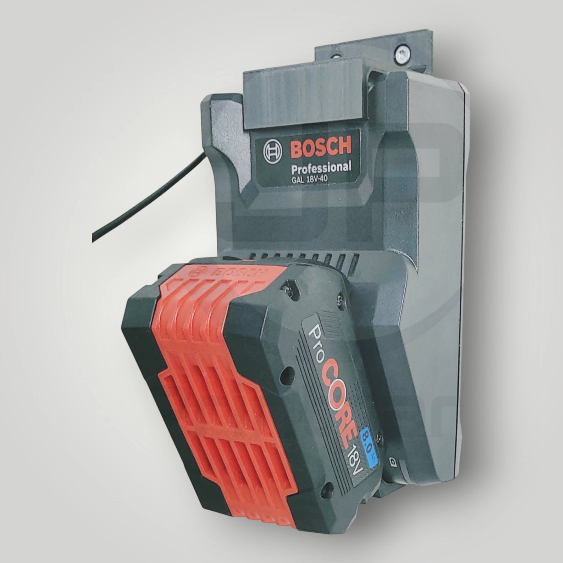 Wandhalter für Bosch Ladegerät GAL 18V-40 – stabile Halterung zur sicheren Werkstattaufbewahrung